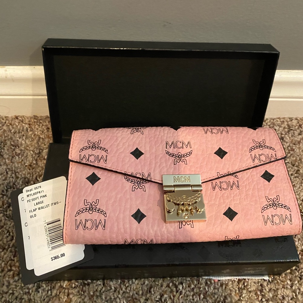 Large Patricia Visetos Canvas Wallet on a Chain